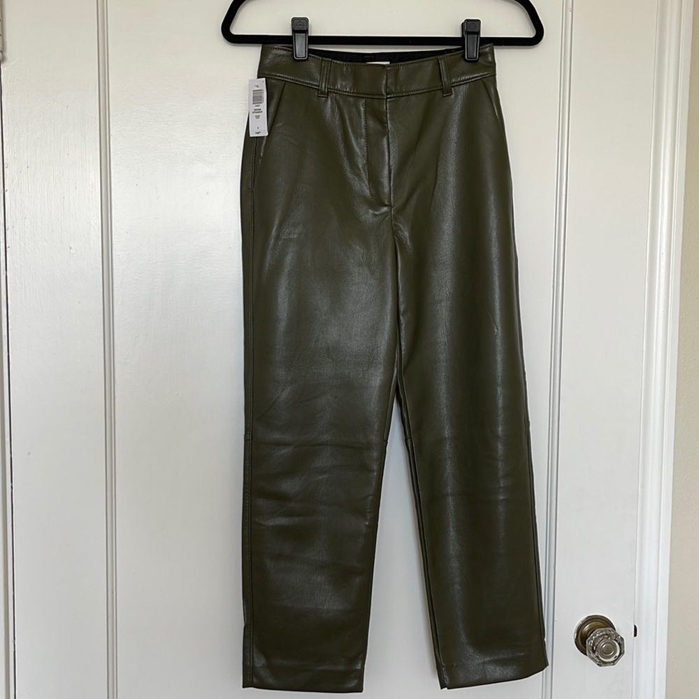 Aritzia Babaton Vegan Leather Straight Leg Pant